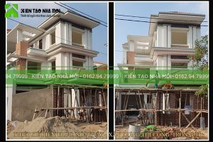 Thi công biệt thự 3 tầng mái thái hiện đại, đẹp ấn tượng tại Khai Quang, Vĩnh Phúc