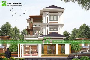 Thiết kế biệt thự 3 tầng mái thái hiện đại, đẹp ấn tượng tại Khai Quang, Vĩnh Phúc BT1832