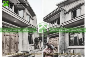 Thi công biệt thự 2 tầng hiện đại, trẻ trung tại Yên Lạc, Vĩnh Phúc