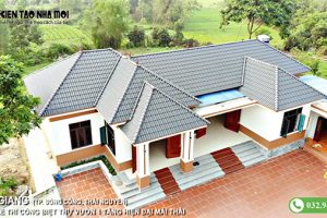 Thi công biệt thự hiện đại 1 tầng mái thái tại Sông Công, Thái Nguyên