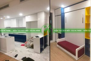 Thi công nội thất màu sắc ấn tượng cho chung cư EcoLake 32 Đại Từ, Hoàng Mai, TP. Hà Nội