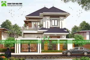 Thiết kế biệt thự 2 tầng mái thái trẻ trung, ấn tượng BT1840