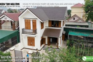 Thi công nhà ở gia đình 2 tầng đẹp ấn tượng tại Nghệ An