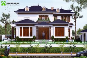 Ấn tượng biệt thự mái thái 2 tầng hiện đại đẹp tại Mê Linh, Hà Nội BT1858